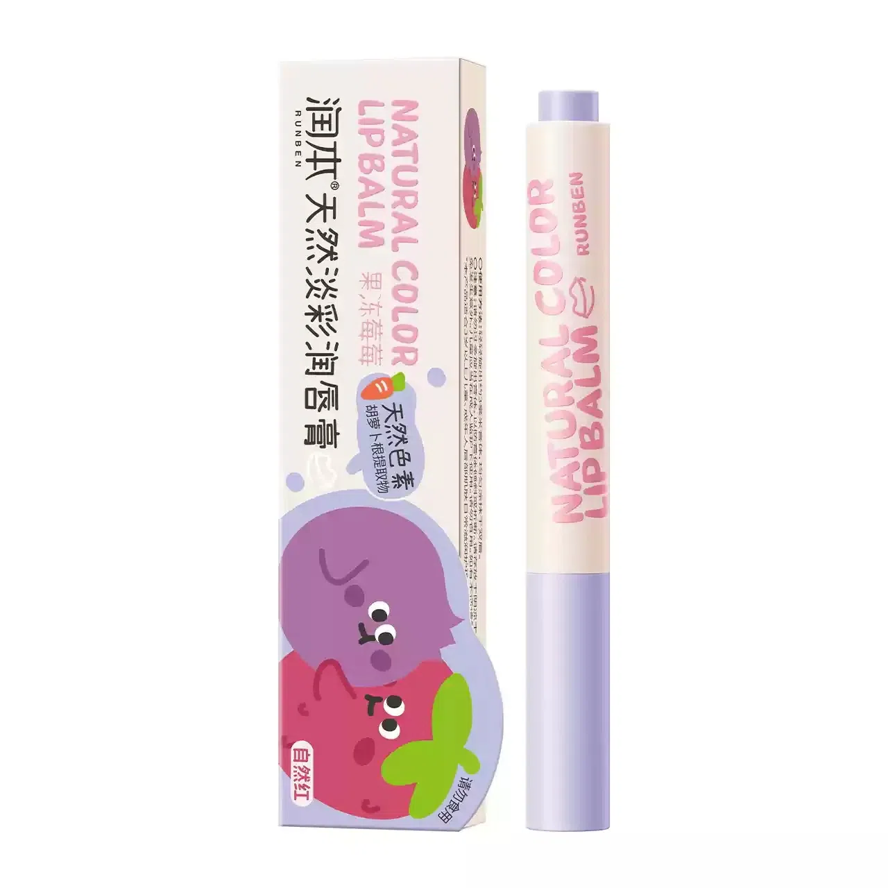 Natural Light-Colored Lip Balm - Strawberry 1 カウント