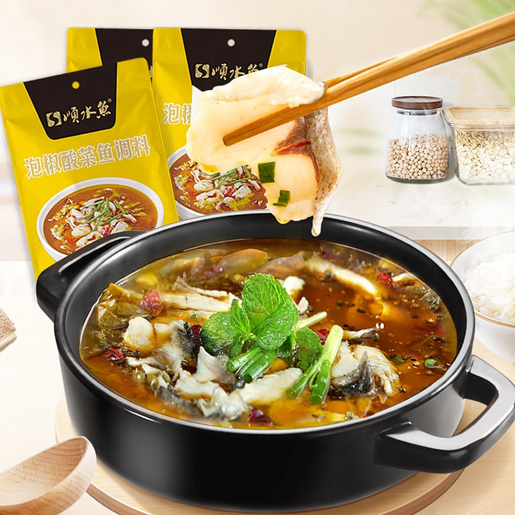 【品牌授权】重庆顺水鱼江湖菜 泡椒酸菜鱼调料1袋 200 克