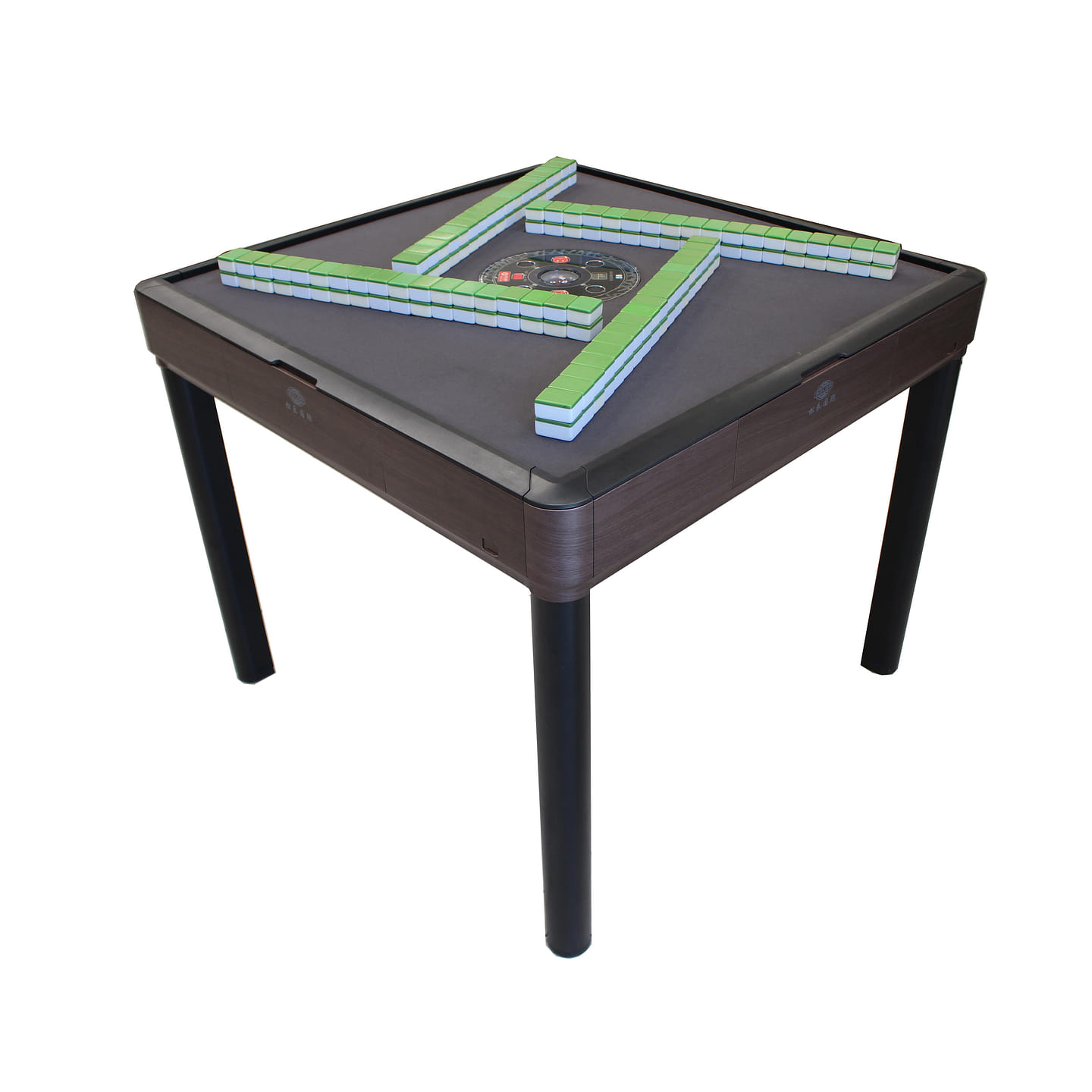4-Legs Slim Automatic Mahjong Table in Wood Color with Roller Coaster Style 210 lb