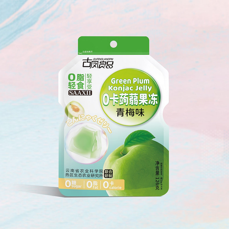 Konjac Jelly Green Plum 8/pack 126 g