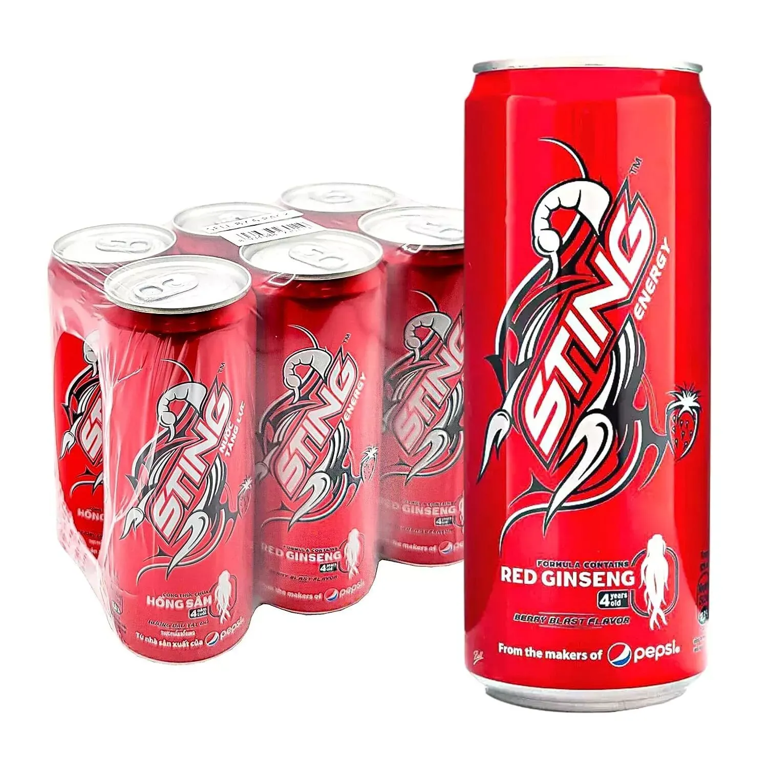 Get Sting Energy Drink Red Ginseng, Strawberry 6 CANS Delivered | Weee ...