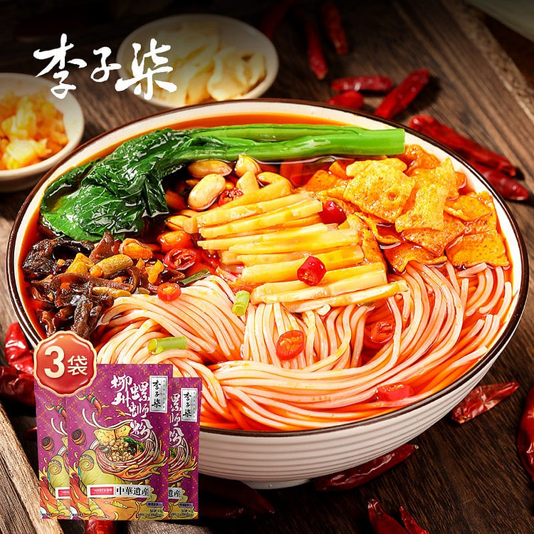 李子柒加辣加量螺蛳粉400g*3螺丝粉速食官方正品 1200 克