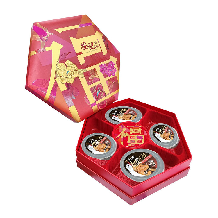 安记四喜全盒 (含鲍鱼花胶佛跳墙 4 罐）