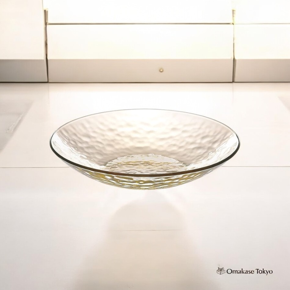 Toyo Sasaki Glass Gracieux Noodle Bowl Plate Amber 610 g