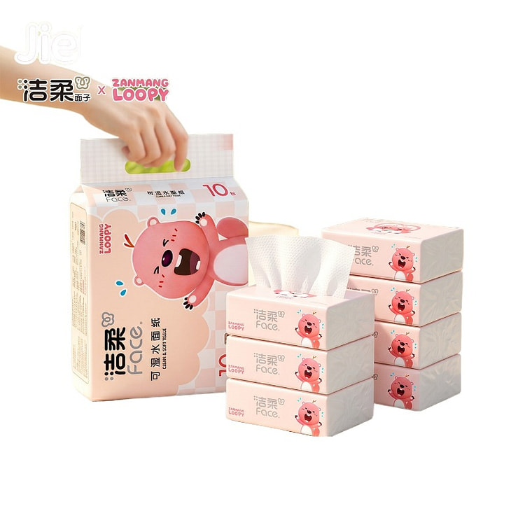 洁柔可湿水面纸提装3层24抽*5包 5 个
