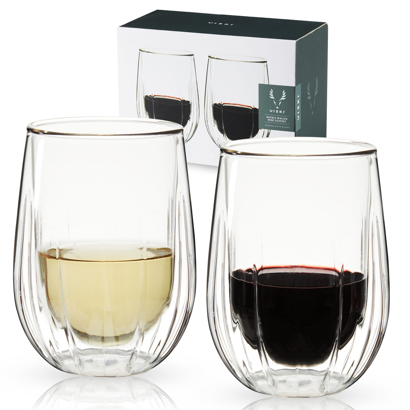 Double Walled Wine Glasses by Viski 2 each
