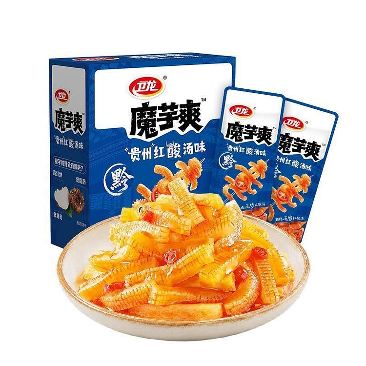 卫龙魔芋爽红酸汤素毛肚酸辣解馋零食休闲办公室小吃 250 克