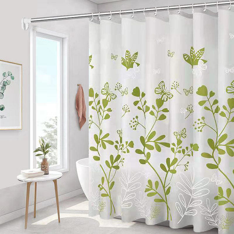 Thickened PEVA Shower Curtain for Bathroom,120*180cm,Butterfly Love Flowers 0 lb