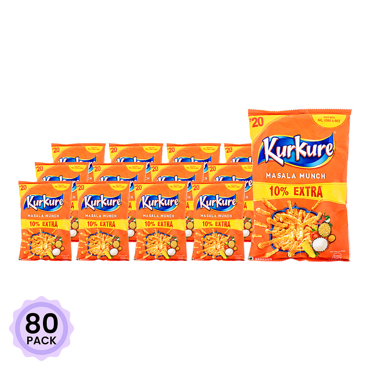 Kurkure 印度风味香脆玉米棒 78 克*80 包