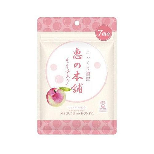 Megumi Honpo Fruit Mask Peach Flavor 7 Sheets per Bag