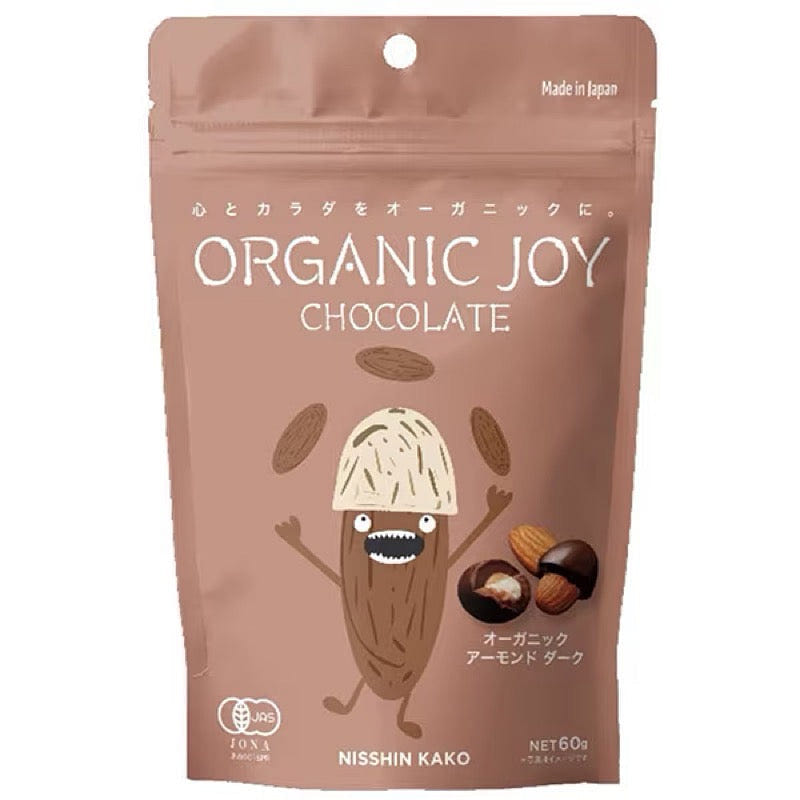 Nissin Kako Organic Joy Chocolate Almond Dark 60g 1 each