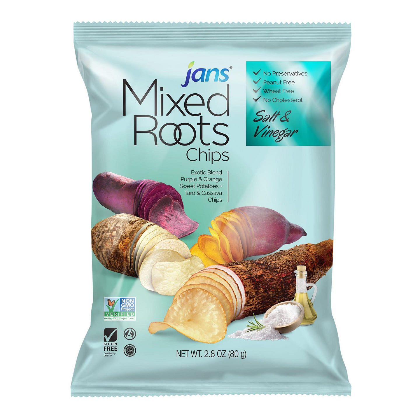 Jans Mixed Roots Chips Salt & Vinegar Pack of 1 2.8 oz