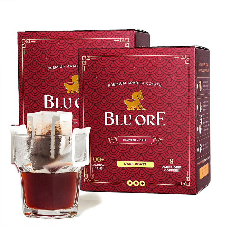 Blu Ore Heavenly Drip Arabica Coffee Dark 2 box*8 pack