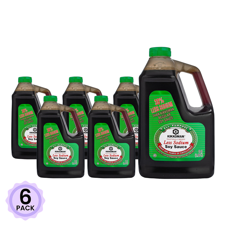 Kikkoman Soy Sauce Less Sodium 64 fl.oz*6 pack