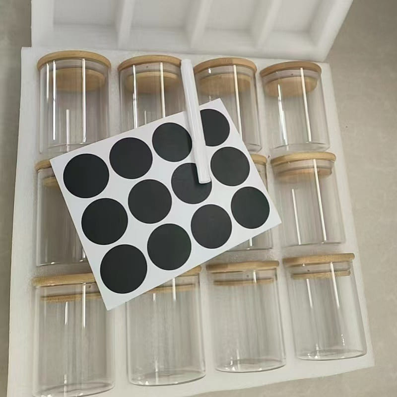 12-piece set of high borosilicate glass jars 1 box