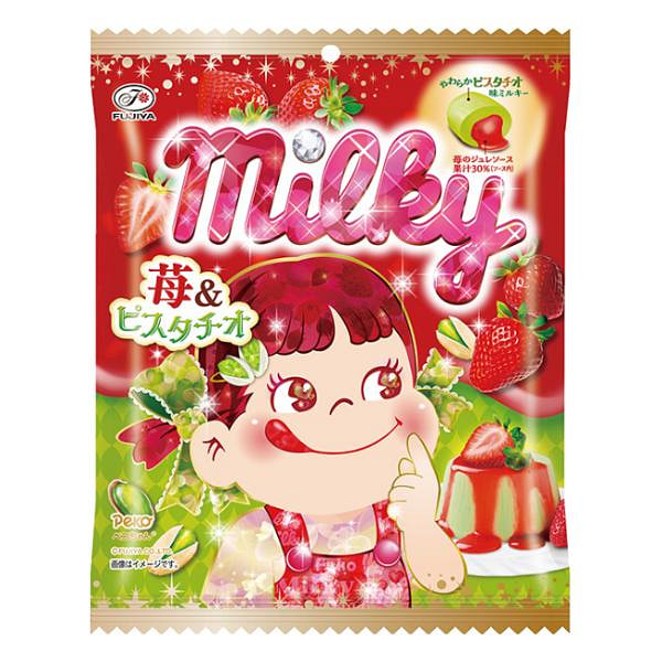 不二家 夹心牛奶糖 草莓&开心果味 62g 1 份