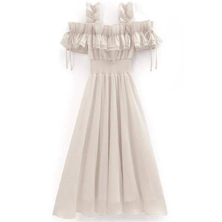 GRL Off Shoulder Dress Ivory S