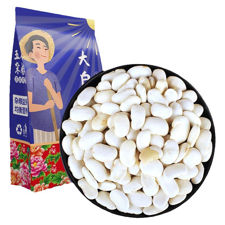 邹有才白芸豆500g新货大芸豆新鲜云豆大白豆雪豆大豆豆子五谷杂粮