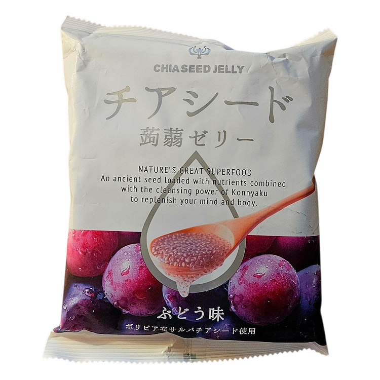 日本 Wakasho 奇亚籽蒟蒻低卡果冻-葡萄口味