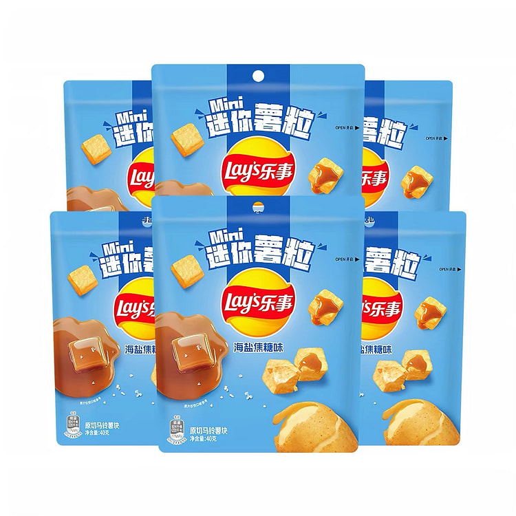 乐事迷你薯粒海盐焦糖味膨化食品小包装零食40g*6 240 克