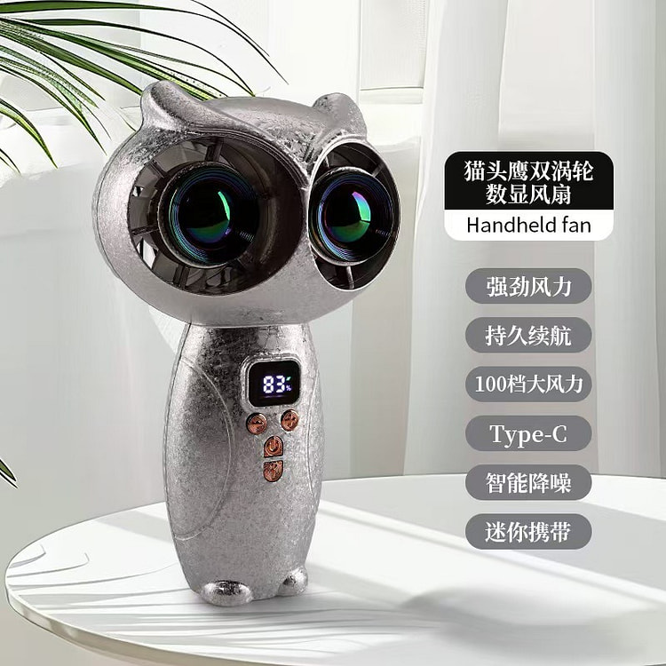 Portable Fan with Long Battery Life, Gray 1 count