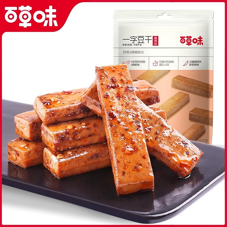 百草味 一字豆干 休闲零食 200 克