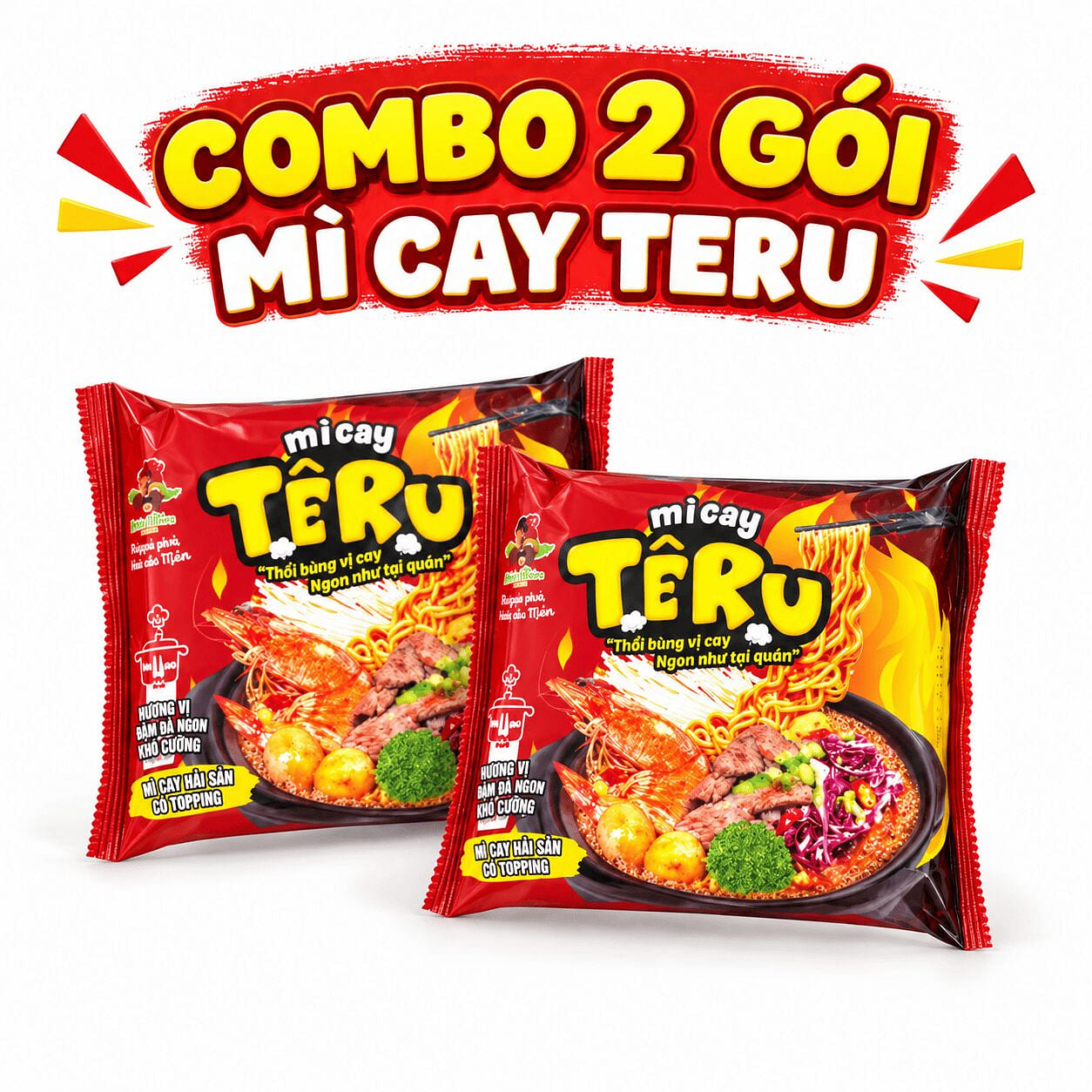 COMBO OF 2 TERU SPICY NOODLE PACKS – BA NHAN VLOG 133 g