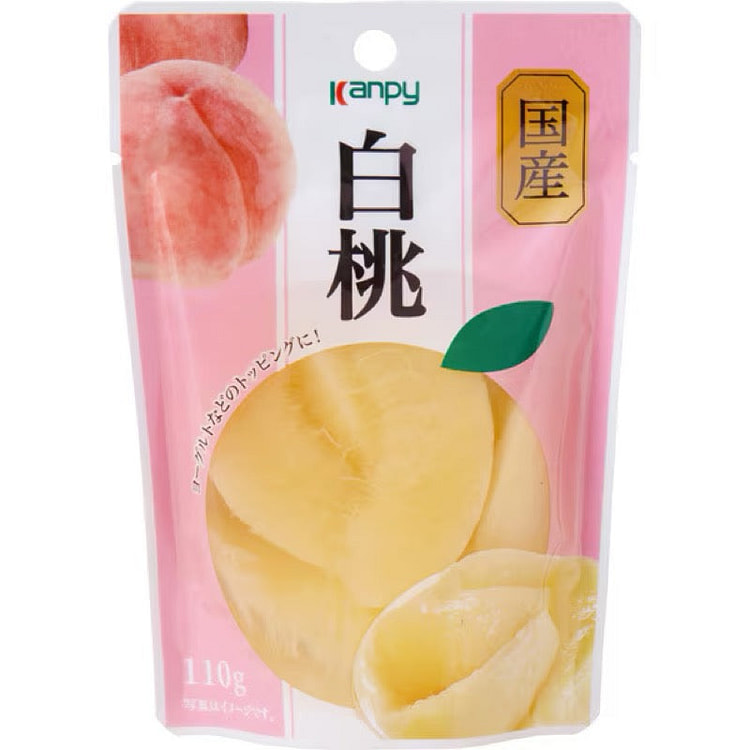 Kanpy Japan-Grown White Peach in Light Syrup 110g 1 each