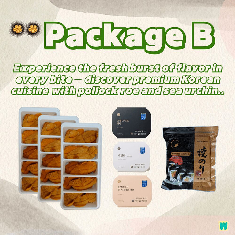 Package B : Sea Urchin Roe + Seasoned Pollock Roe