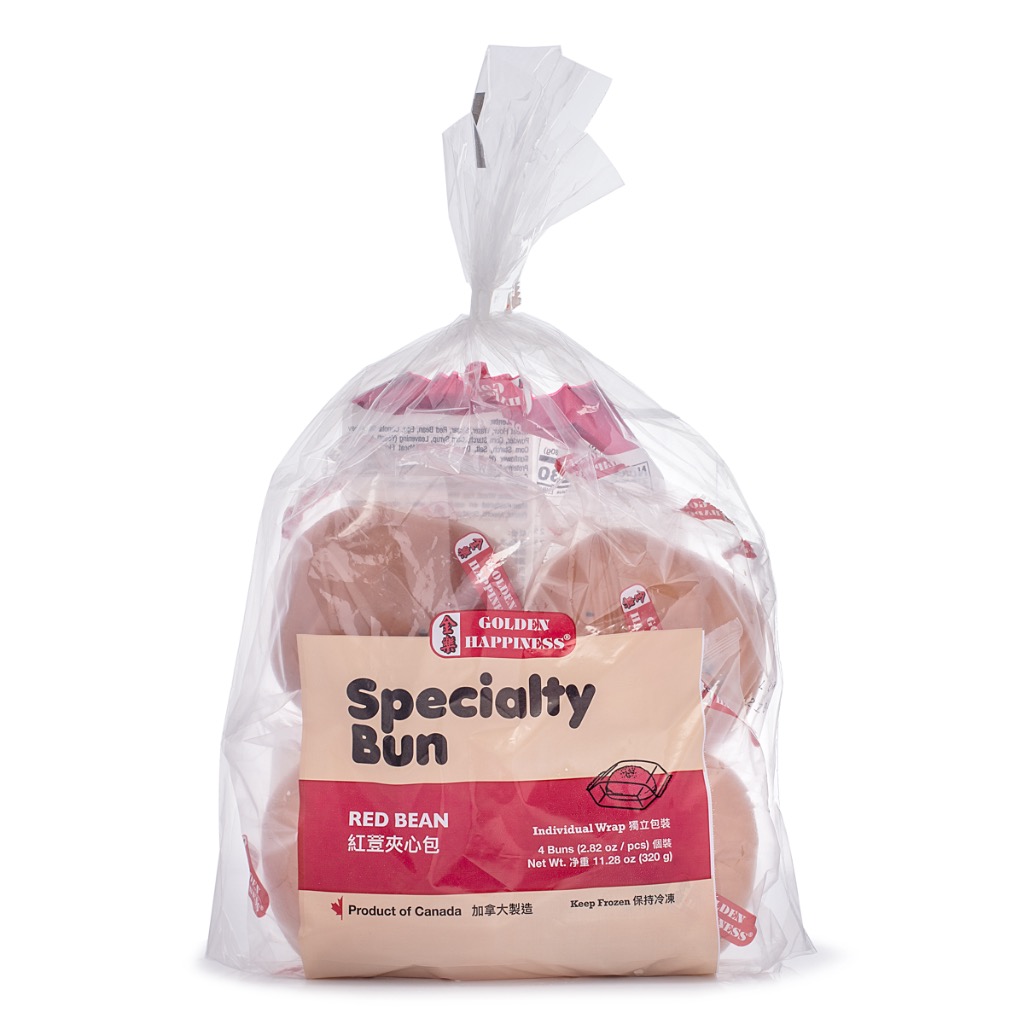 Golden Happiness Specialty Red Bean Baked Bun 4ct, Frozen Weee!