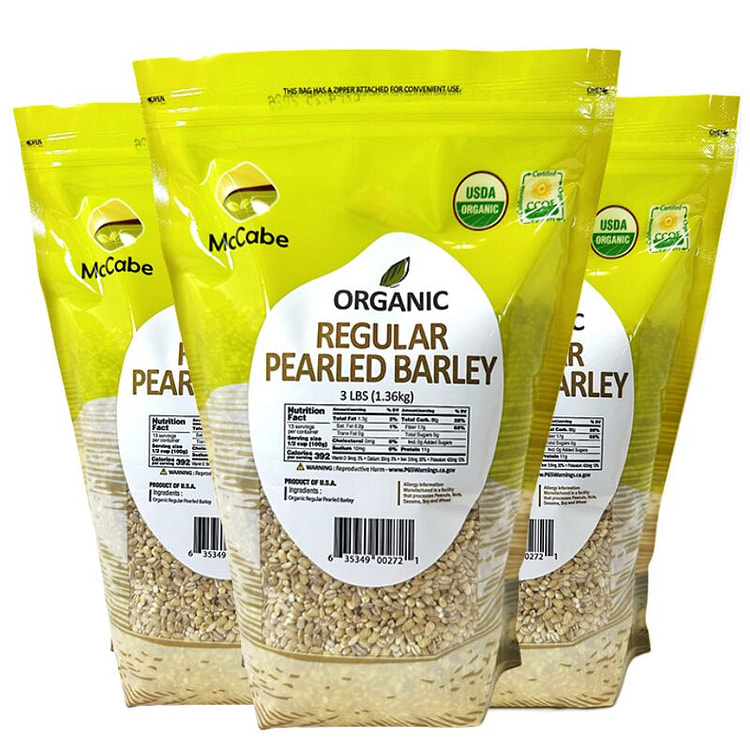 McCabe Organic Regular Pearled Barley 3lb (3Packs)