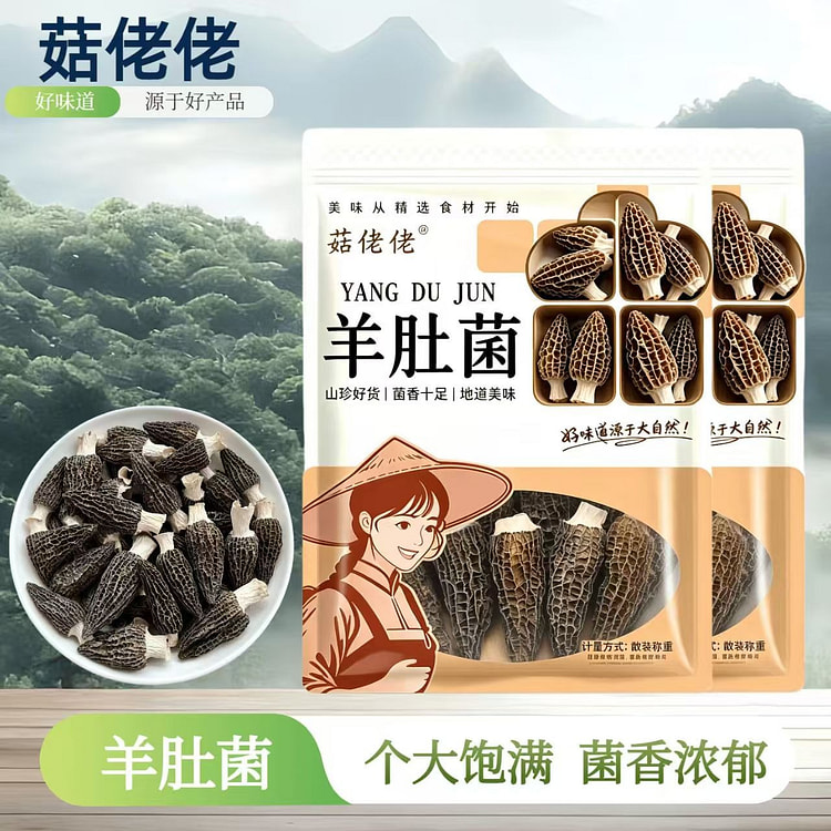 菇佬佬头茬羊肚菌20g菌菇滋补煲汤食材5-7cm 20 克