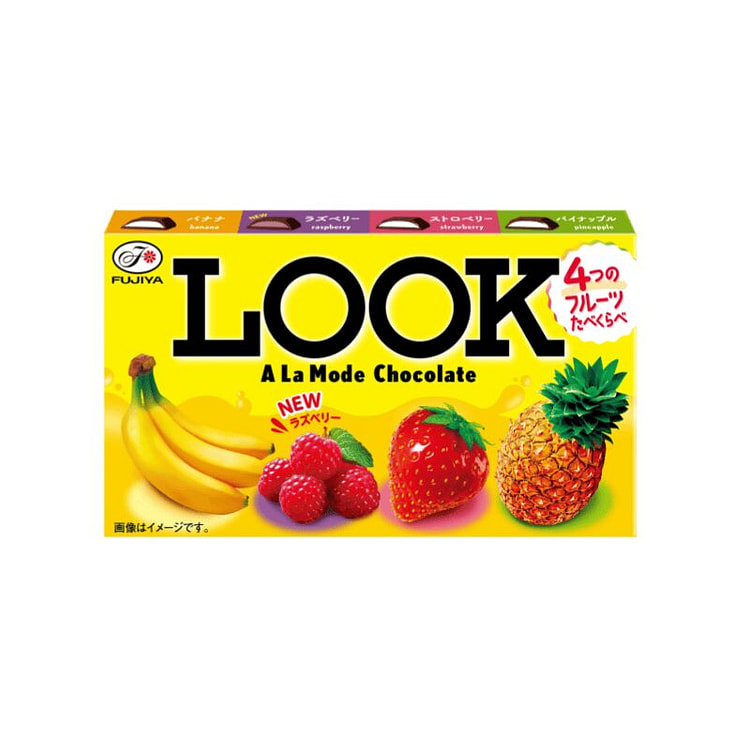 不二家 LOOK 四种人气水果口味巧克力 12粒装 1 份