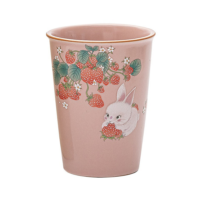 Ru Kiln Strawberry Bunny Large Capacity Cup Gift 1 box