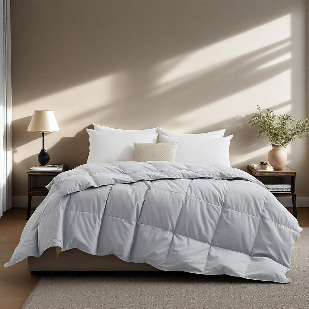 UNIKOME Down Fiber Comforter Light Gray Full/Queen 1 box