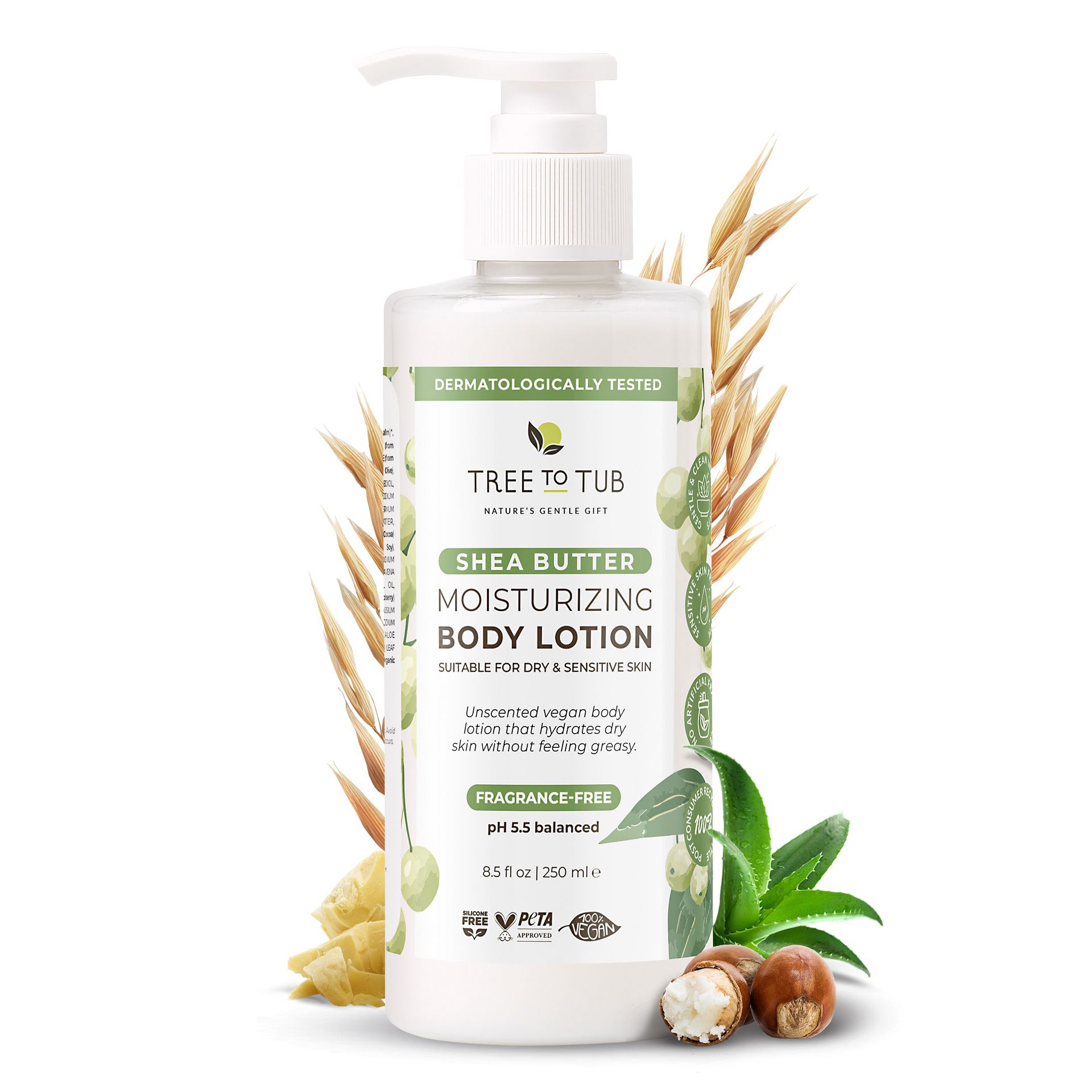 Tree To Tub 無香料シアバターボディローション 8.5 fl.oz - Weee!