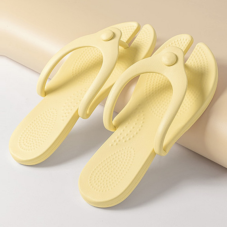 Foldable Travel Slippers In Yellow F