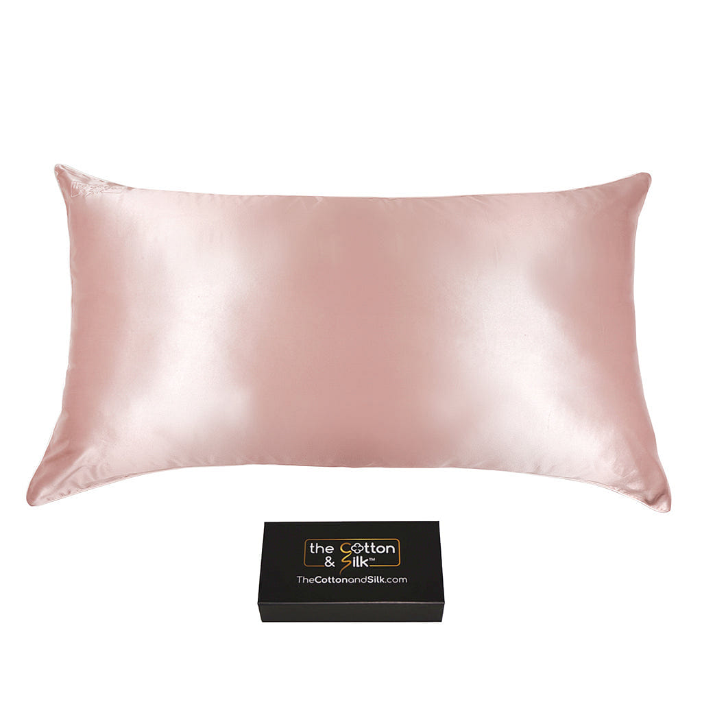 King-size 22 Momme Mulberry Silk Pillowcase, Cold Pink King (20“ x 36“) / Light Pink / Cold Pink 0.5 lb