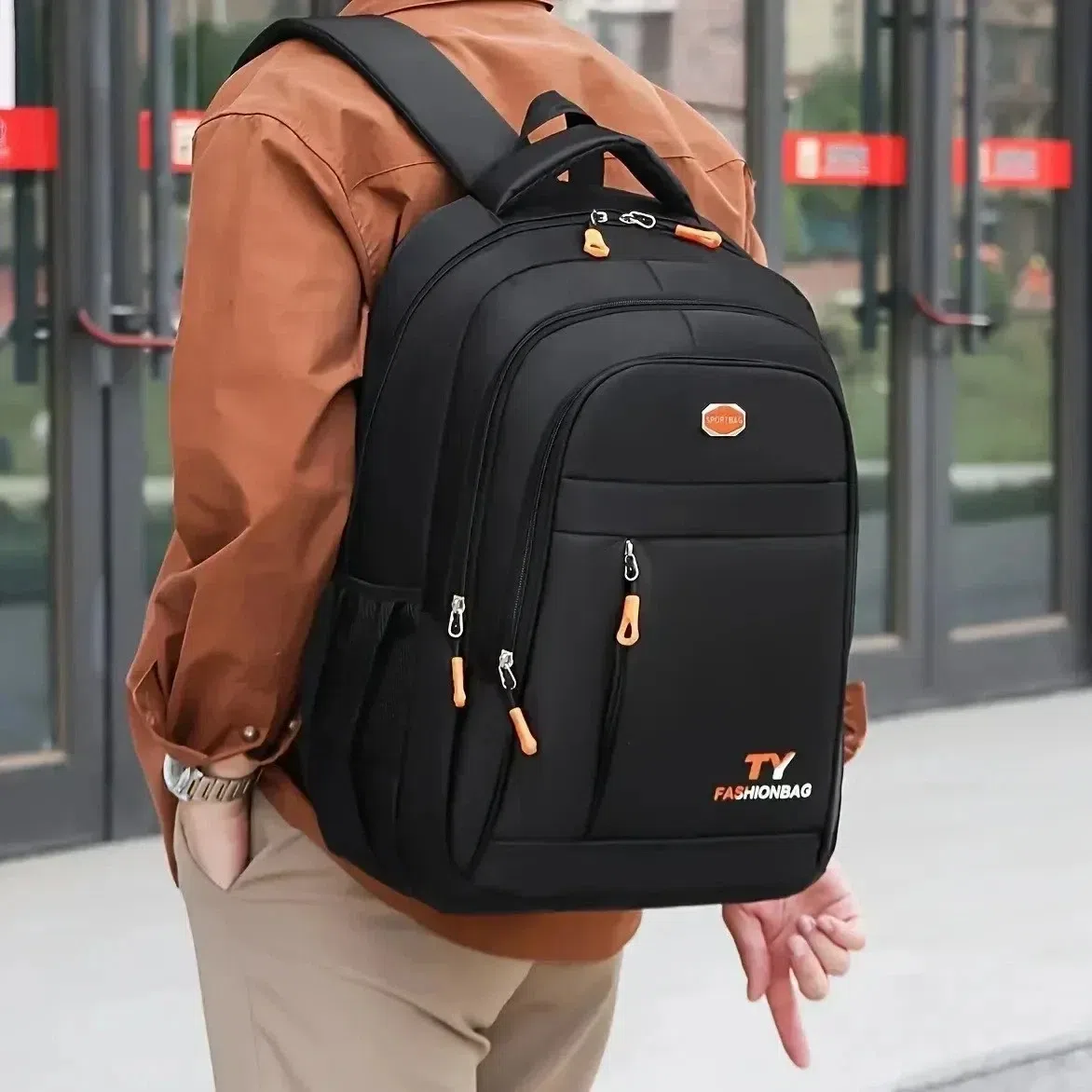 Men Backpack, Large Capacity Waterproof Casual B 1 box