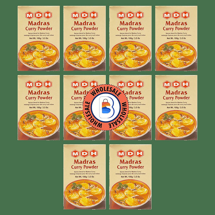MDH Madras Curry Powder - 100g x 10 Pack Wholesale 1 each
