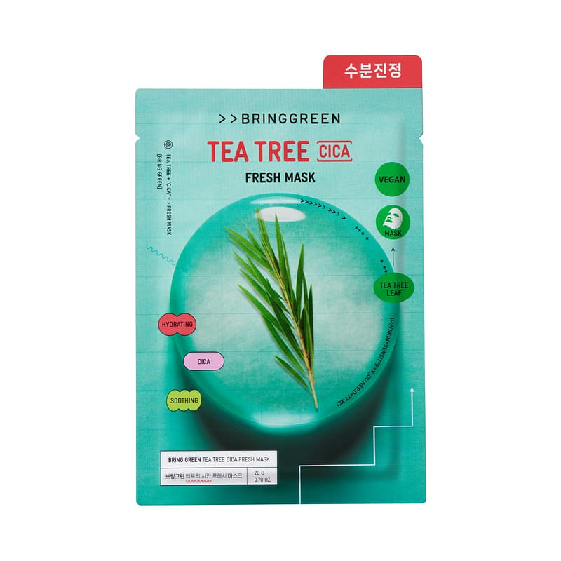BRING GREEN Tea Tree CIca Fresh Mask (10pcs) 10 count
