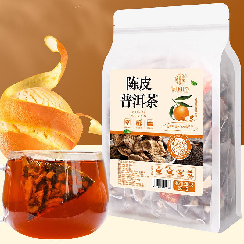 Tangerine peel Pu'er tea 50 bags, sweet and smooth taste 200 g
