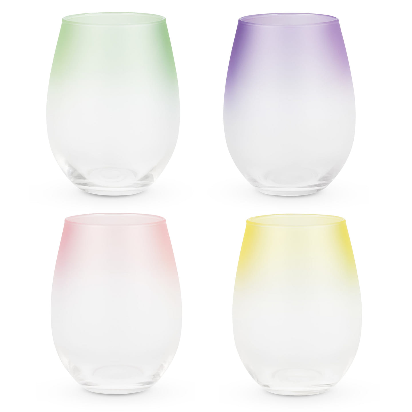 Frosted Ombre Stemless Wine Glasses by Blush® (Set of 4) 12 液盎司