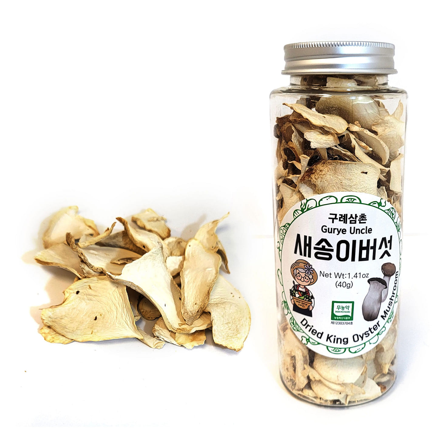 Gurye Uncle 100% Korea Natural Dehydrated Vegetable, King Oyster Mushroom 40g 1 case
