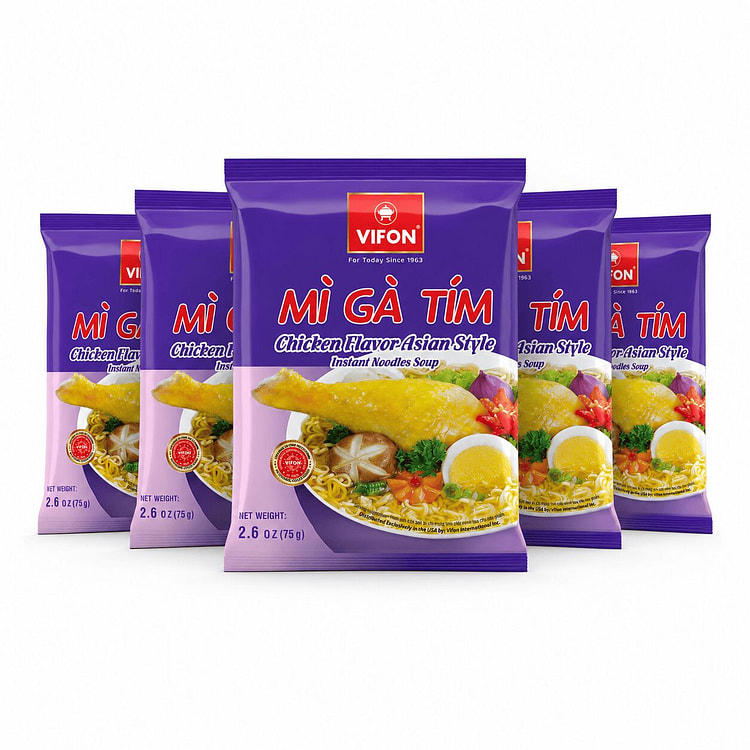 【5包】VIFON“紫色”鸡肉味方便面 2.65 盎司*5 包