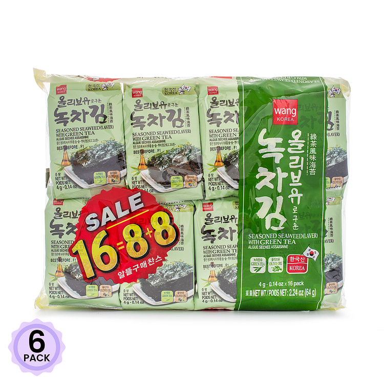Wang 绿茶风味海苔 16包 64 克*6 包
