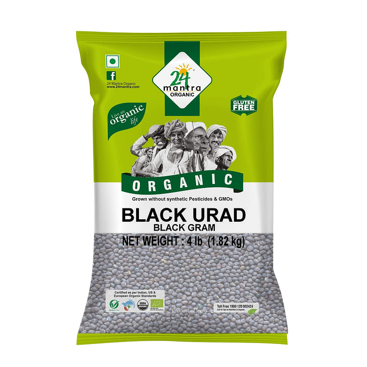 24 Mantra Organic Urad Black Whole 4 LB 1 pack