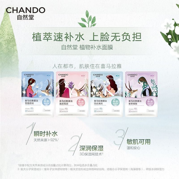 CHANDO Himalaya Botanical Facial Mask,10 pieces 2 box