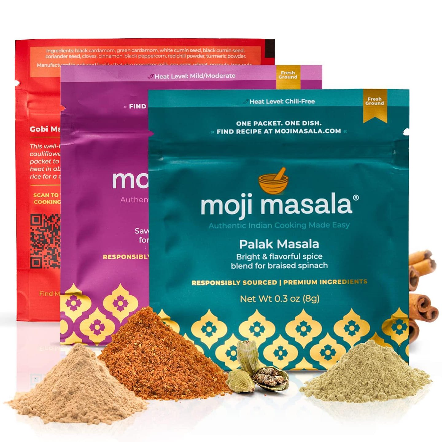 有机素食印度香料套装 3 包 moji masal 1 份