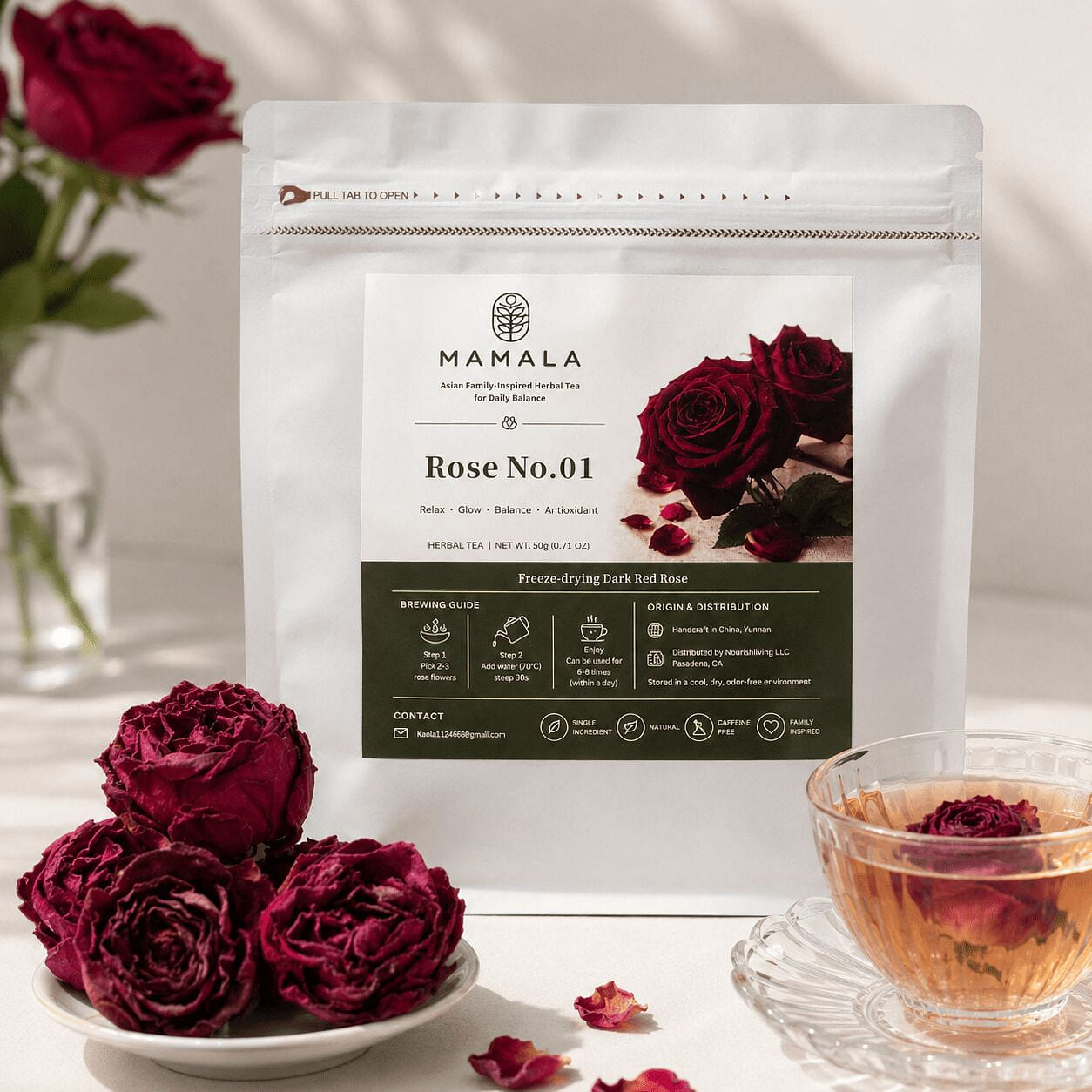 Rose N0.1 Freeze Dried Black Rose | Premium Calm 0.11 lb